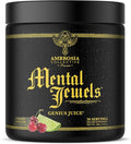 Ambrosia Mental Jewels Nootropic Brain Supplement Powder | Alpha GPC Bacopa &amp Phosphatidylserine | Memory Focus &amp Concentration Support | 30 Servings | Cherry Limeade
