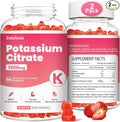 2 Pack Potassium Gummies for Adults Women &amp Men Potassium Citrate Supplement Support Leg Cramps Muscle Health &amp Electrolyte Balance Sugar Free Organic Vegan Strawberry 120 Cts