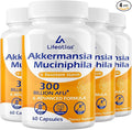 Lifeatlas Akkermansia Supplement Probiotic | Akkermansia with 300 Billion AFU Akkermansia Probiotic 6-in-1 Akkermansia Probiotics for Women and Men Daily Akkermansia Supplement 240 Caps