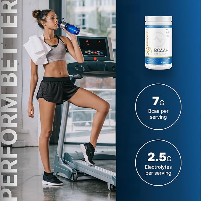 BCAA Powder + HYDRATION Electrolyte Formula | 7G BCAA 2.5G Electrolytes per Serving | Muscle Recovery &amp Support | Non-GMO Gluten Free Keto Friendly Zero Sugar | Natural Flavor | 30 Servings