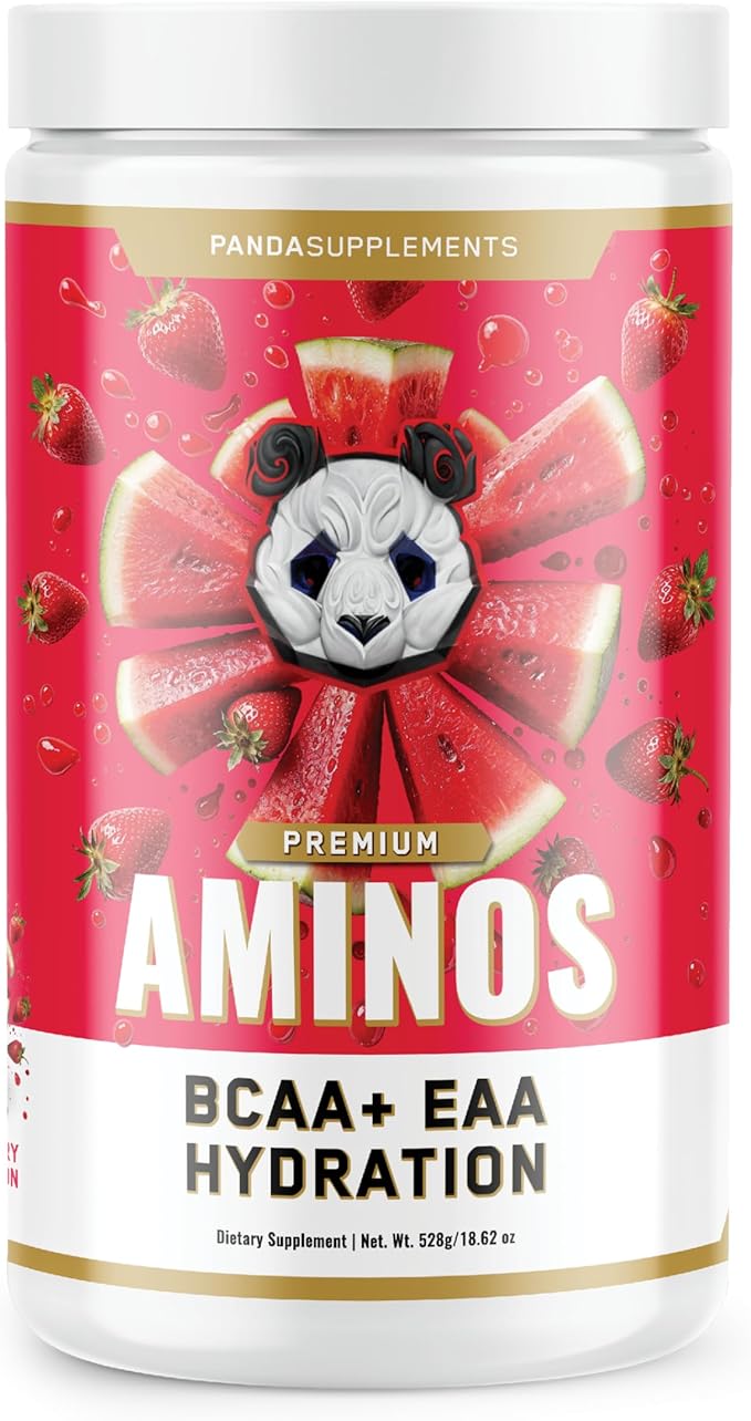 Underground Bio Labs Panda Supps Aminos | BCAA + EAA + Hydration + Eectrolytes for Men and Women with 2G Taurine and 4G EAAs (30 Servings) (Strawberry Watermelon 3.0)