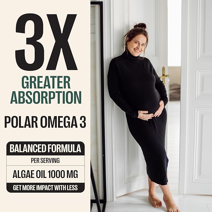 Orlo Prenatal DHA Supplement 1000mg - Mercury &amp Heavy Metals Free Algae Oil - Icelandic Nordic Omega-3 Mom &amp Baby Brain Development No Fishy Aftertaste 60 Vegan Easy-to-Swallow Mini Softgel