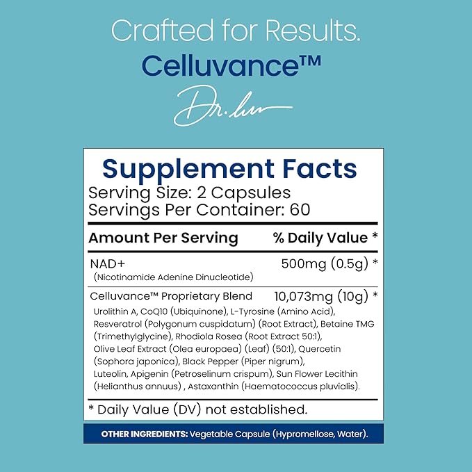 Healthfare 10573mg NAD Supplement Resveratrol CoQ10-120 Capsules NMN Alternative Liposomal High Absorption Formula | Betaine for Anti-Aging Extended Effects - Cellular Energy Skin for Women &amp