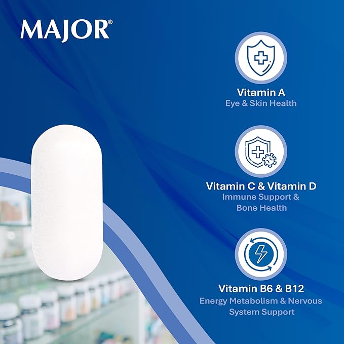 MAJOR Tab-A-Vite Multivitamin Tablets - Gluten-Free Multivitamin for Adults Supports Overall Health Multimineral Supplement 1000 Count