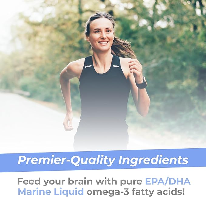Premier Research Labs EPA/DHA Marine Liquid - Omega 3 Fish Oil Liquid Omega 3 Liquid Fish Oil Supplement for Adults Joint Heart &amp Brain Health Support - 8 Fl Oz Bottle