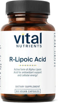 Vital Nutrients R-Lipoic Acid - Active Alpha-Lipoic Acid Antioxidant - ALA Supplement for Healthy Metabolism and Energy - Gluten Dairy Soy Free - Non-GMO - 60 Capsules