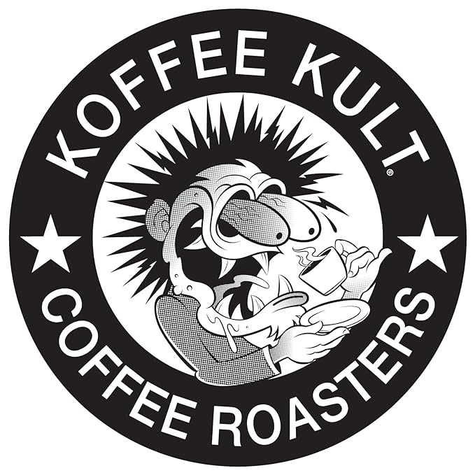Koffee Kult Half Caff Coffee Whole Bean Dark Roast Half Caffeine Decaf Low Acid Naturally Decaffeinated (12oz Ground)