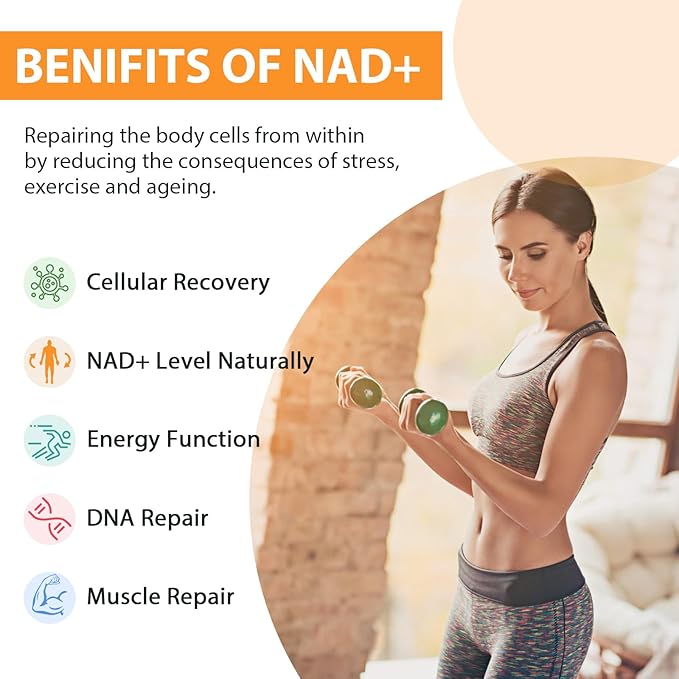 Orgabay Liposomal NAD+ Supplement 500 mg High Absorption Boost NAD+ with TMG 250 mg Actual NAD Plus More Efficient Than Nicotinamide Riboside Support Cellular Energy Healthy Aging | 120 Softgels