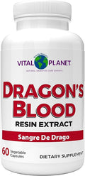 Vital Planet - Dragon's Blood Resin Extract Croton Lechleri Sangre de Drago (Sangre de Grado) Digestive Health Supplement Sustainably Sourced from Amazon Rainforest of Peru 500mg 60 Capsules
