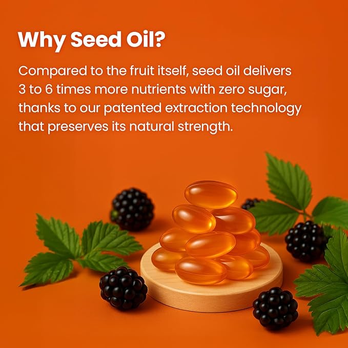 KIM'S TABLE Black Seed Oil Healthy Immune Supports K-Berry Korean BlackBerry antioxidant Seed Oil 30 Capsules (0.53 oz) Vegan Antioxidant Complex 복분자종자유 Non-GMO Patented Made in Korea