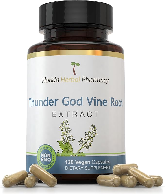 Florida Herbal Pharmacy Thunder God Vine Root Extract Supplement Capsules 10:1 (120 Capsules) 1000 mg Serving