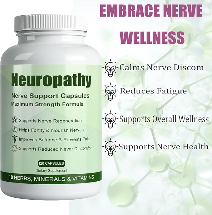 Neuropathy Pills - Neuro-Support with Alpha Lipoic Acid 600 mg for Nerve Health Carefully Selected Herbal Components Vitamins and Nutritional Elements 120 Count (1)