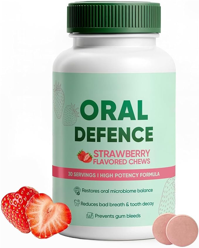 Oral Defence – Oral Probiotics Supplement for Microbiome Balance Fresh Breath Gum Health &amp Daily Hygiene Support 60 Chewable Capsules(1)