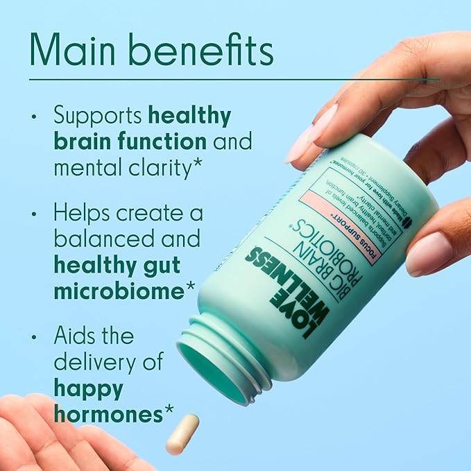 Love Wellness Daily Love Multivitamin &amp Big Brain Probiotics | Mind and Body Duo | Womens Vitamin and Probitoic (Pack of 2)