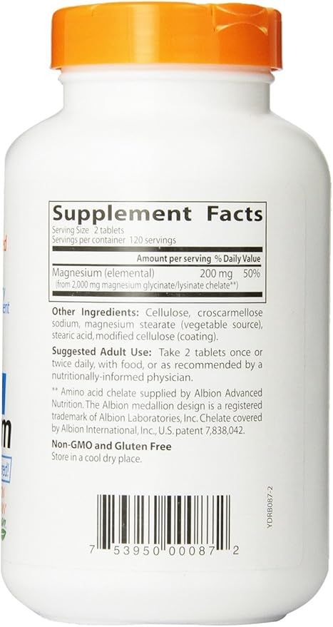 Doctor's Best High Absorption Magnesium (100 Mg Elemental) - 240 ct (Pack of 3)