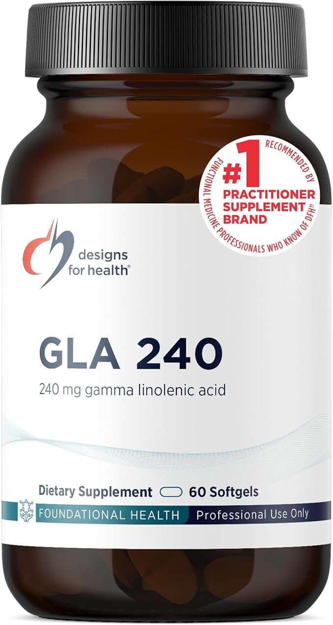 Designs for Health GLA Softgels - Borage Oil Pills 240mg Gamma Linolenic Acid from Borage Seed - Non-GMO Supplement May Promote Healthy Skin + Hormonal Balance for Women (60 Softgels)