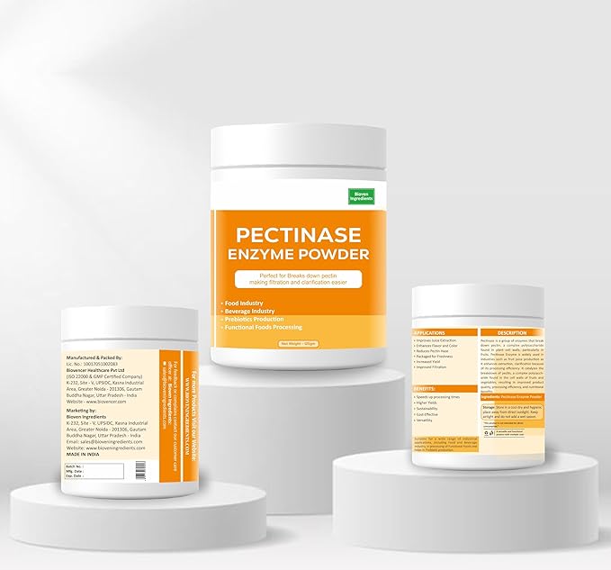 Pectinase Enzyme Powder |Premium Enzyme for Fruit Processing | Pectin-Breaking Enzyme for Juice Clarification &amp Yield Improvement | 125gm