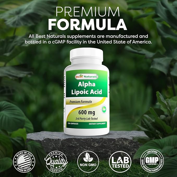 Best Naturals -- Alpha Lipoic Acid (ALA) - 600 mg (120 Count (Pack of 2))