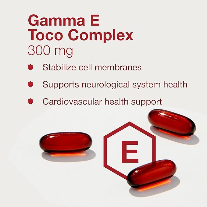 PROTOCOL FOR LIFE BALANCE Gamma E Toco Complex - Vitamin E 300mg - Antioxidant Support - for Cardiovascular Health &amp Brain Health - with Tocotrienols - Halal &amp Dairy Free - 90 Softgels