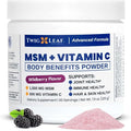 Twig &amp Leaf MSM + Vitamin C Powder – MSM Powder for Hair Growth Nails &amp Joint Support – MSM Powder Supplement - Non-GMO Gluten Free – 30 Servings - 7.9 oz