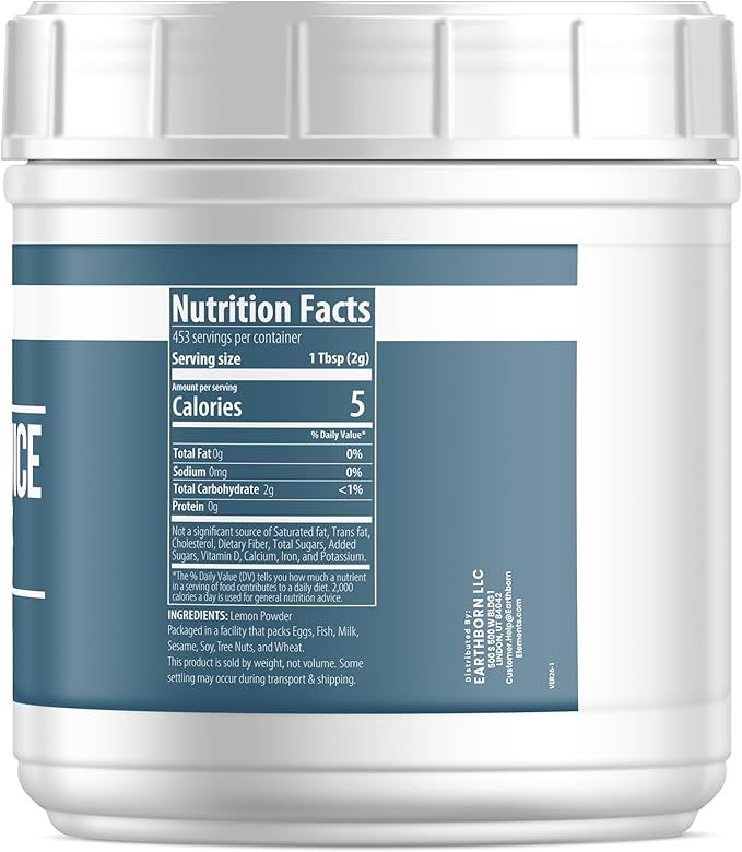 Earthborn Elements Lemon Juice Powder 2 lb Pure &amp Natural Easy Smoothies Mix-in