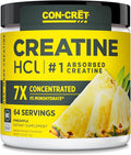 CON-CRET Creatine HCl Powder | Muscle Cognitive Cellular Energy Support | No Bloating or Cramps | USA Made &amp NSF Certified | Pineapple (64 Serving)
