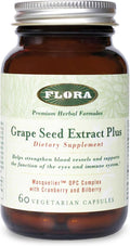 Flora - Grape Seed Extract Plus - Supports Immune &amp Cellular Health - Contains Bilberry Fruit Extract - Non-GMO &amp Vegan - 60 Vegetarian Capsules