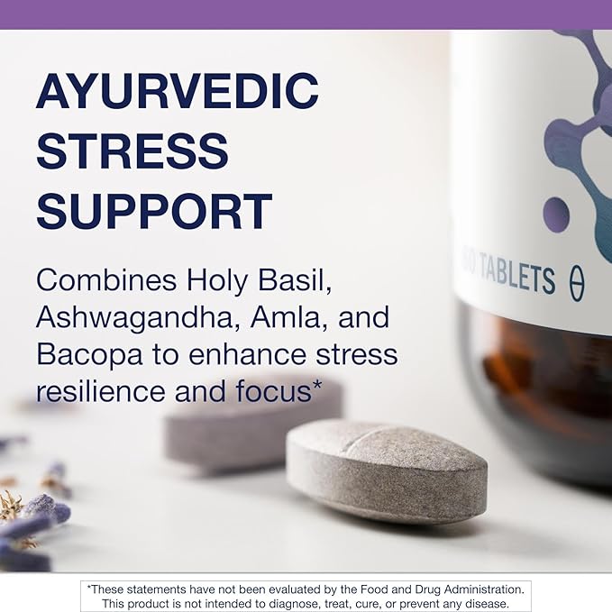 Metagenics Exhilarin - Energy &amp Stress Tolerance Support Supplement* - with Ashwagandha Holy Basil Amla &amp Bacopa - Ayurvedic Adaptogenic Blend for Calm Focus &amp Adrenal Health* - 60 Table