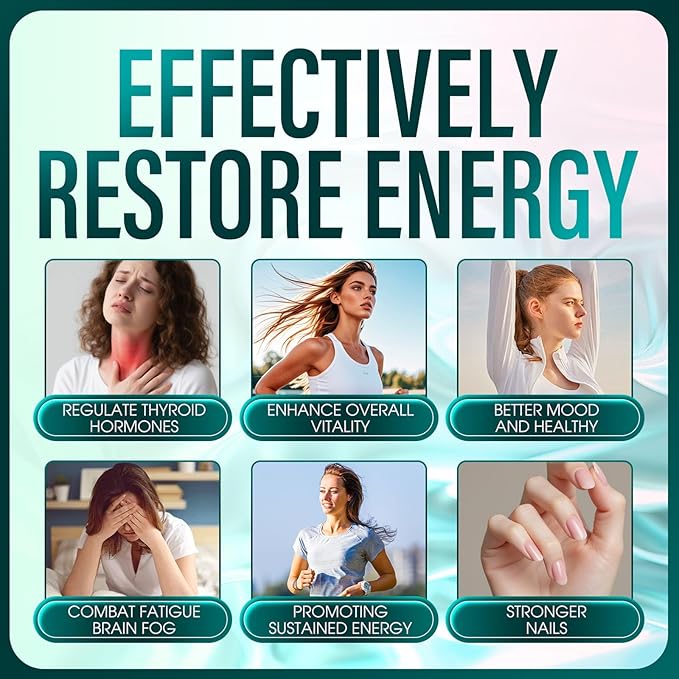 Thyroid Feminine Balance Thyroid Support for Women with Iodine Selenium Zinc Ashwagandha &amp L-Tyrosine Hormone Balance Improve Energy &amp Focus(1)