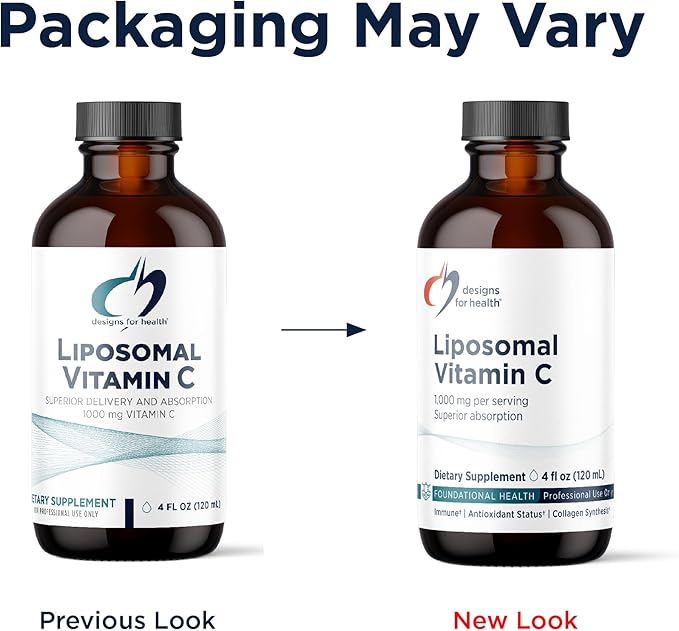 Designs for Health Liposomal Vitamin C Liquid - 1000mg Vitamin C Supplement - Liposomes (from Sunflower Lecithin) for Superior Absorption - Non-GMO Pleasant Lemon Flavor (24 Servings / 4oz)