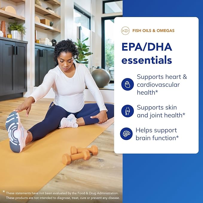 Pure Encapsulations EPA/DHA Essentials - Fish Oil Concentrate Supplement to Support Cardiovascular Health - Premium EPA &amp DHA Supplement with Omega 3 - 180 Softgel Capsules
