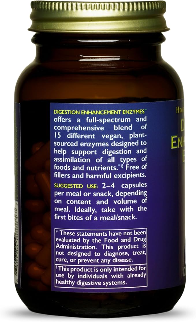 HealthForce SuperFoods Digestion Enhancement Enzymes- All Natural Plant Sourced Enzyme Supplement Promotes Healthy Gut - Gluten Free 120 Count (Pack of 1)