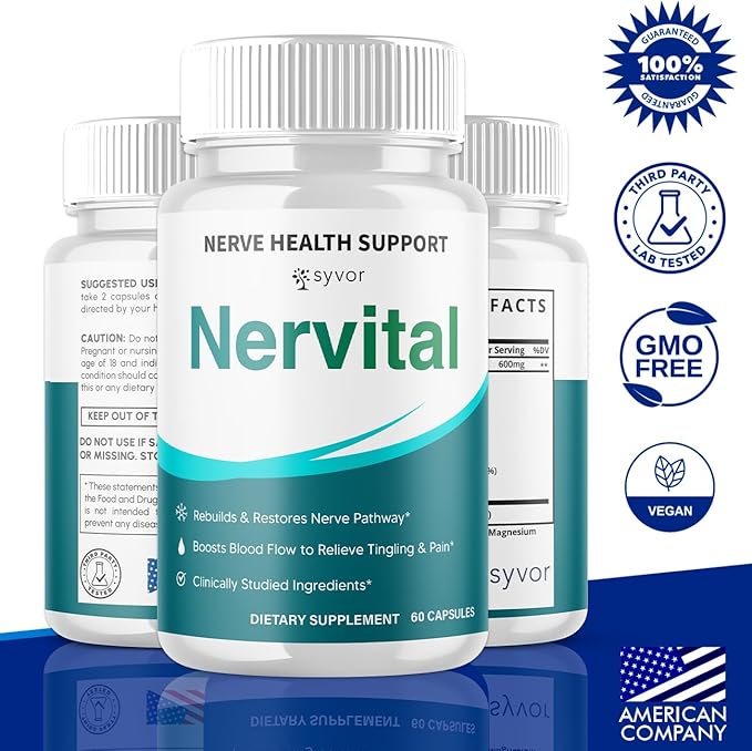 (2 Pack) Nervital Capsules Official Nervital Supplement Pills with All Natural Ingredients Advanced Formula for Optimal Health &amp Nerve Support with Premium Vitamins for Women &amp Men (120 Caps