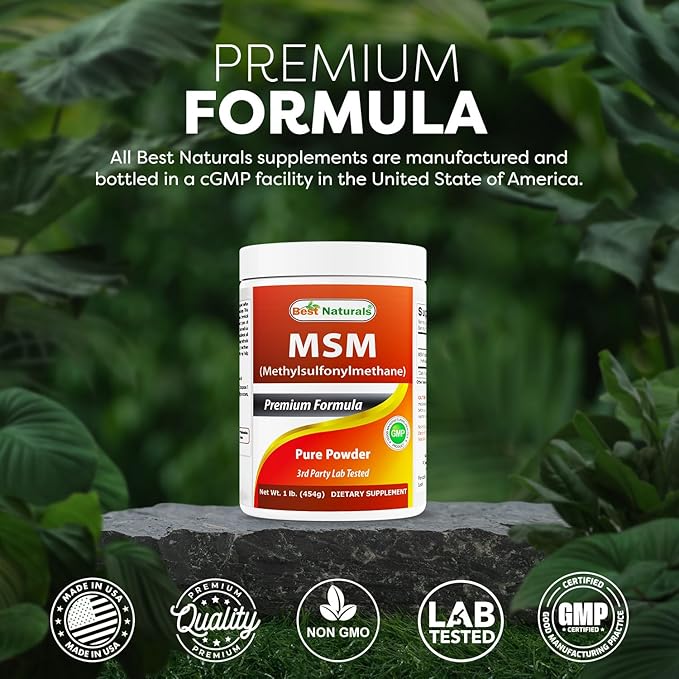 Best Naturals 100% Pure MSM Powder 1Lb (Pack of 3)