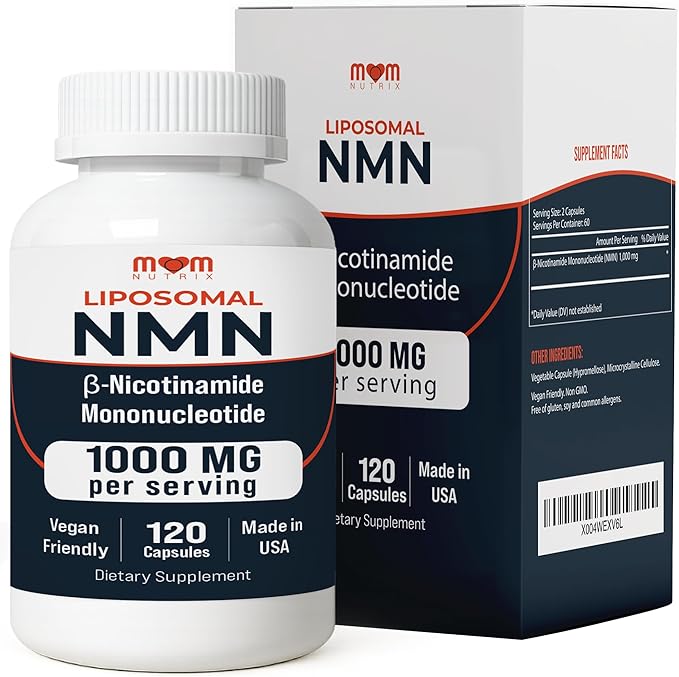 NMN Supplement 1000 mg Pure Nicotinamide Mononucleotide - NAD Precursor for Energy Cellular Renewal &amp Longevity Support - Mitochondrial Support 120 Capsules - Vegan Non GMO Gluten Free