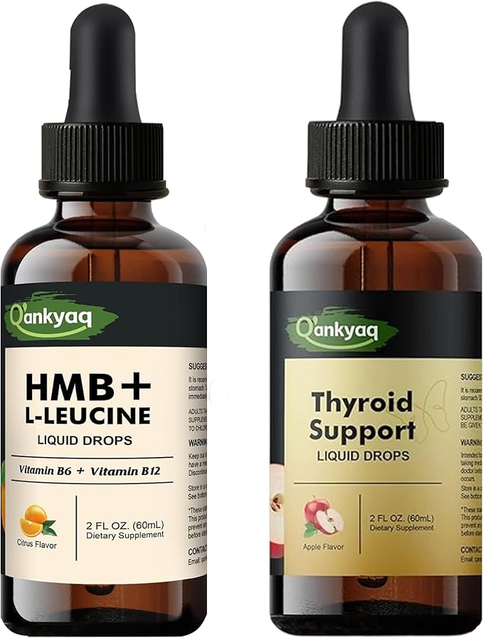 Q'ankyaq Thyroid Support Liquid Drops and HMB L-Leucine Liquid Drops