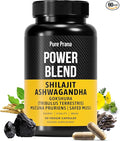 Pure Prana Shilajit Ashwagandha Capsules with Safed Musli &amp Gokshura for Men &amp Women – Herbal Energy Vitality Supplement with Tribulus &amp Mucuna – 60 Capsules (2.47 oz)