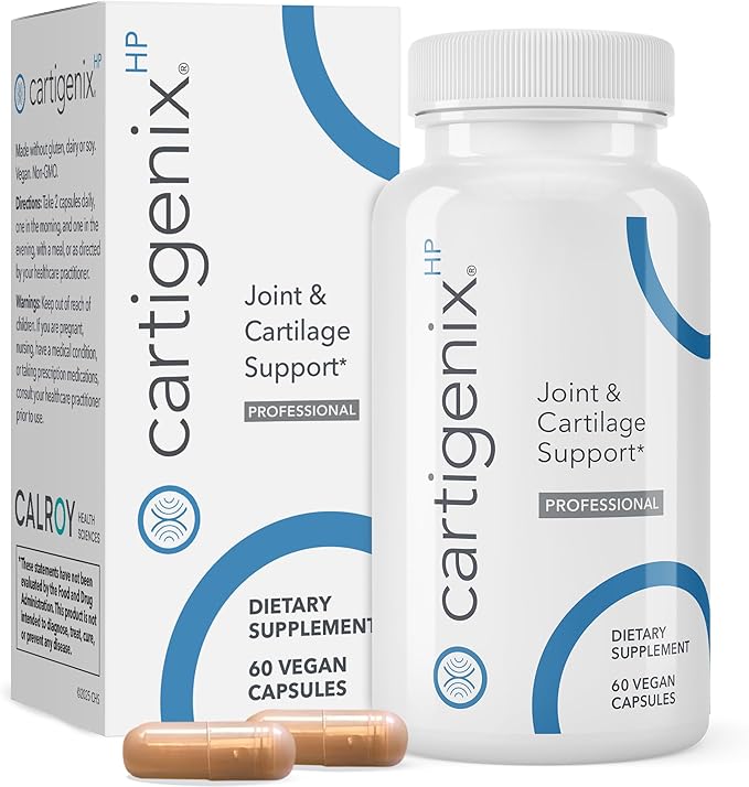 Calroy Cartigenix HP Joint &amp Cartilage Support Supplement - for Men and Women - Supports Flexibility Mobility &amp Comfort – 60 Vegan Capsules