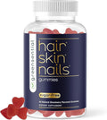Sugar-Free Hair Skin &amp Nails Gummies - Complete Vitamin Complex w/Natural Ingredients - Fuller Hair Support - No Artificial Colors Natural Strawberry Flavor Made in USA 60 Ct