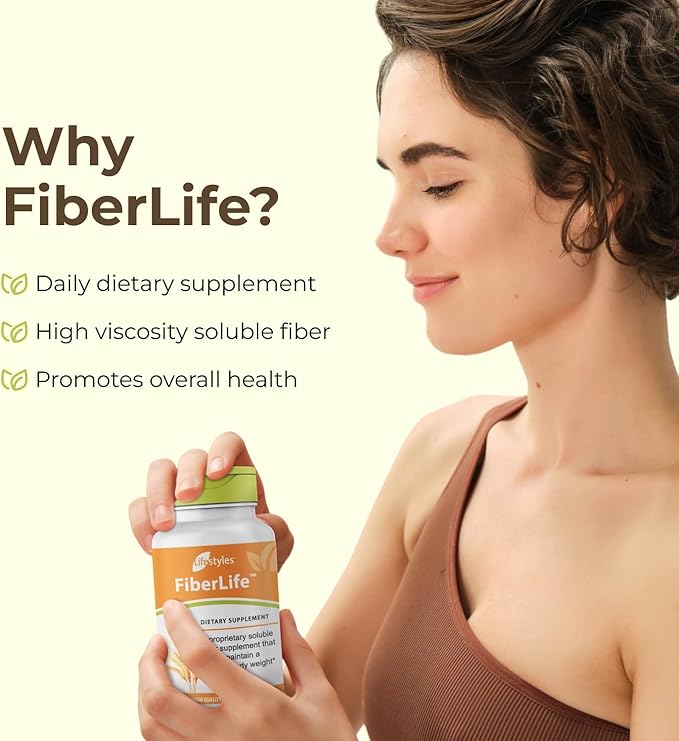 Intra Lifestyles FiberLife Supplement – Soluble Fiber for Digestive Health &amp Appetite Control with Konjac Guar Gum Xanthan Gum and Cinnamon – Made in Canada – 60 Capsules (60 Capsules (Pack of