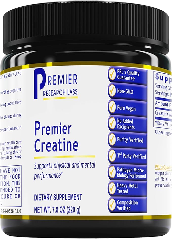 Premier Research Labs Premier Creatine - Creatine Monohydrate Powder Creatine Powder for Men Women Vegetarians Unflavored Vegan Friendly Formula - 7.8 oz (40 Servings)