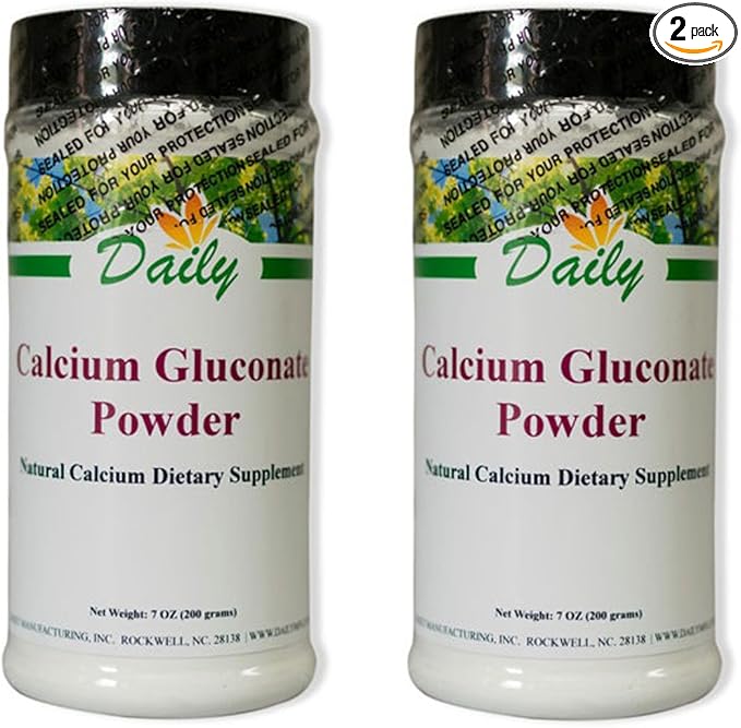 Daily Manufacturing Calcium Gluconate Powder 7 oz 200 Grams Natural Calcium Dietary Supplement (2)
