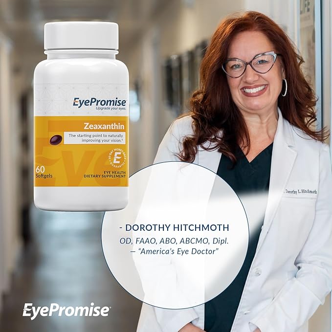 EyePromise Zeaxanthin Eye Vitamin - 60 Softgels 60-Day Supply - Eye Health Supplement with 10mg Zeaxanthin to Support Long-Term Vision Health