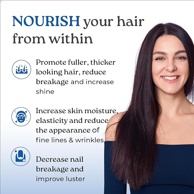 NatureCity True-HNS Hair Nails and Skin Cynatine Keratin and Plant Based Biotin Vitamin Supplement |Fuller and Stronger Hair and Nails|Non GMO| 120 Veggie Capsules