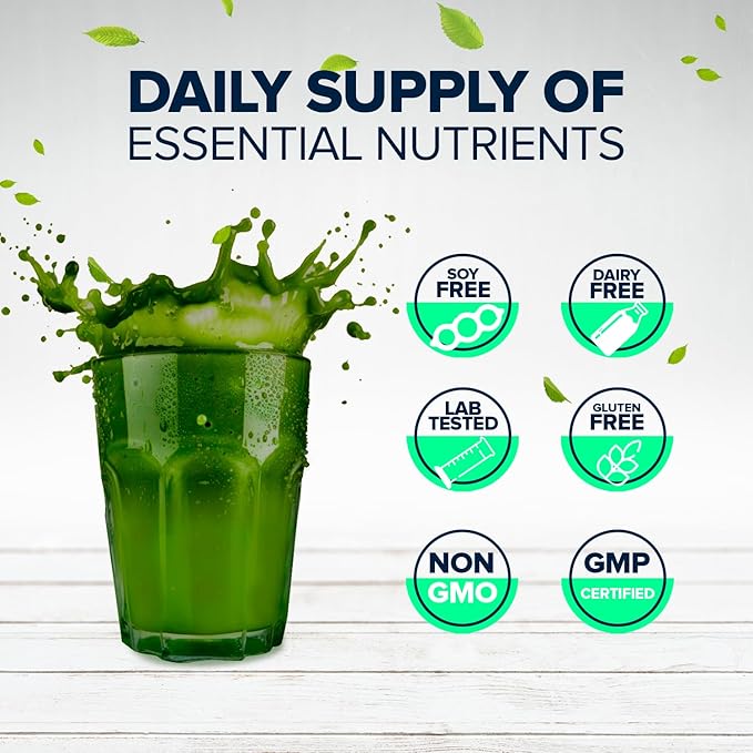 Super Greens Beet Infused Superfood Powder – Organic Green Superfoods Protein Antioxidants &amp Probiotics Supports Healthy Blood Pressure Digestion &amp Energy Boost (Green Apple 30 Servings)