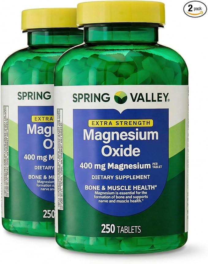 Magnesium 400mg – 250 Tablets High Potency Magnesium Supplement Daily Magnesium Tablets for Bone Nerve Muscle and Heart Support (Pack of 2)