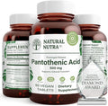 Natural Nutra Time Release Pantothenic Acid 500 mg Vitamin B5 Supplement Helps Break Down Fat and Carbohydrates Metabolism and Energy Improve Muscle Health Reduce Skin Spots 60 Vegetarian Tablets