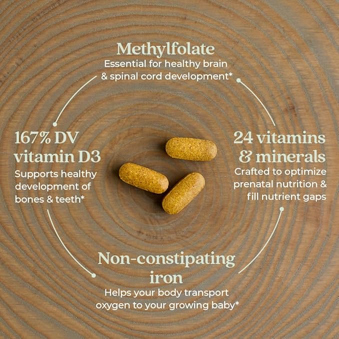 New Chapter Advanced Perfect Prenatal Vitamins 192ct Made with Organic Non-GMO Ingredients for Healthy Baby &amp Mom - Folate (Methylfolate) Whole-Food Fermented Iron Vitamin D3 + Ginger