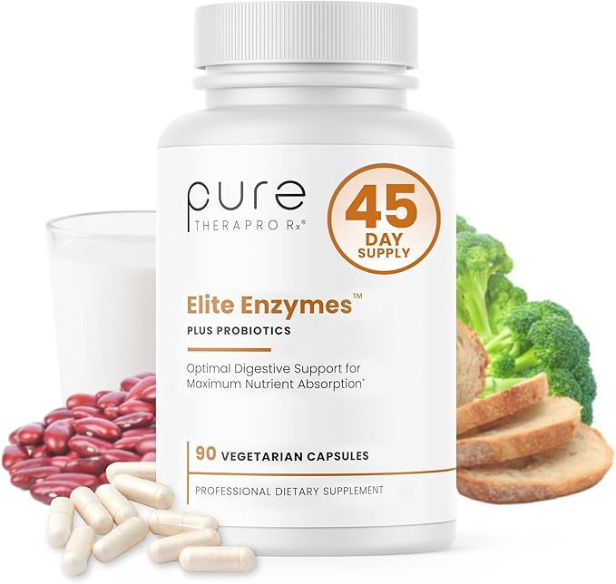 Pure Therapro Rx Elite Enzymes Extra Strength Digestive Enzymes Supplement for Women &amp Men 90 Vegan Capsules