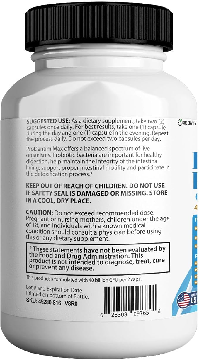 DentalSmile ProbioticMax Advanced Oral Probiotic Supplement 40 Billion CFU 60 Capsules Gluten Free (3)